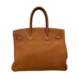 03_Hermès Birkin 35-VEAU TOGO-Farbe braun mit Goldbeschlägen-Fullset