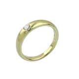 03-585er Gelbgoldring mattiert mit einem ca. 0,16 ct. Brillant, Vorsteckring / Verlobungsring