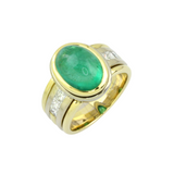 008_05_ Smaragd/Diamantring in Gelb/Weißgold