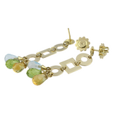 04_IHRSCHMUCK_Artikel_076_750er Gelbgoldohrhänger-Stecker mit Citrin, Aquamarin und Peridot Anhängern in briolet Schliff