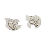 Steckohrclips in 750er Weißgold, gebürstet, in Schweifform