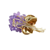 Amethyst Brosche in 750er Gelbgold mit Brillanten