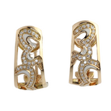 LEO WITTWER Brillantohrsteckclips mit Kaltemaille in 750er Roségold