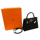 02_Artikel_87_ Hermès Kelly II Selier 28 Veau Epsom /noir, schwarz, wie neu -IHRSCHMUCK