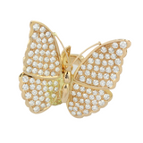 Cocktailring in Schmetterlingsform, in 750er Roségold mit Brillanten