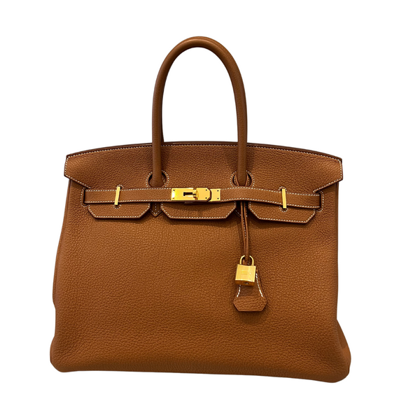 02_Hermès Birkin 35-VEAU TOGO-Farbe braun mit Goldbeschlägen-Fullset