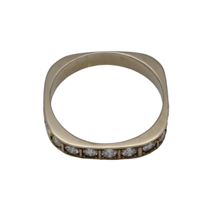 03_IHRSCHMUCK_Quadratischer Halbmemory Ring mit Brillanten in 585 Roségold