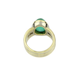 Smaragd/Diamantring in Gelb/Weißgold
